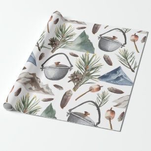 Papier Cadeau Camping, Randonnée, plein air et nature 