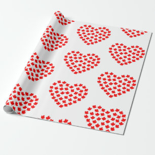 Papier Cadeau canada coeur de la feuille d'érable