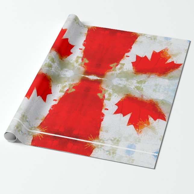 Papier Cadeau Canada Mon Canada (Drapeau canadien) (Déroulé)