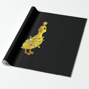 Papier Cadeau Canard Noël Arbre T Lumières Décor Étoile Cadeaux 