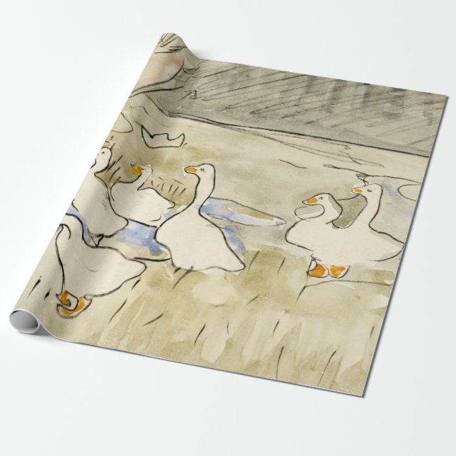 Papier Cadeau Canards (1873-1917) Theo van Hoytema CADEAU (Déroulé)