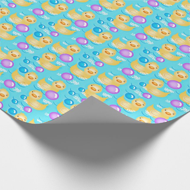 Papier Cadeau Canards en caoutchouc et bulles (Coin)