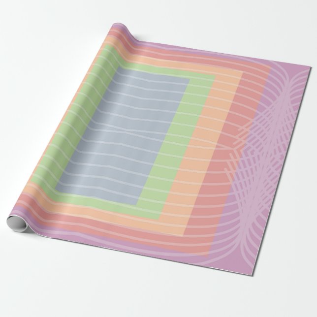 Papier Cadeau Candy Cake Pastel Bloc de couleur (Déroulé)