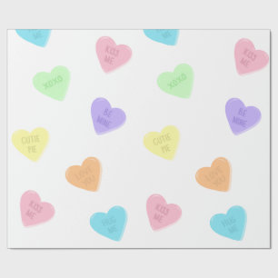 Papier Cadeau Candy Conversation Coeur Valentines Day
