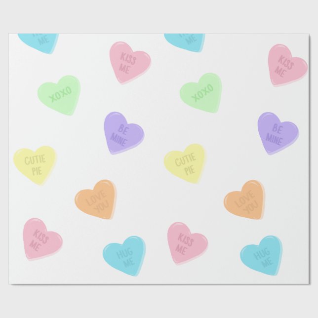 Papier Cadeau Candy Conversation Coeur Valentines Day (Couture)