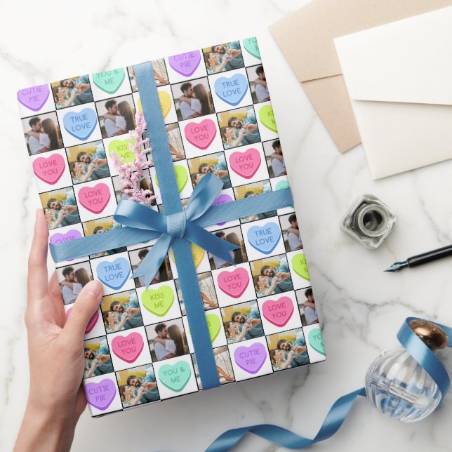 Papier Cadeau Candy Hearts Photo Saint-Valentin (Cadeaux)