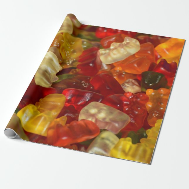 Papier Cadeau Canettes d'ours de gomme (Déroulé)