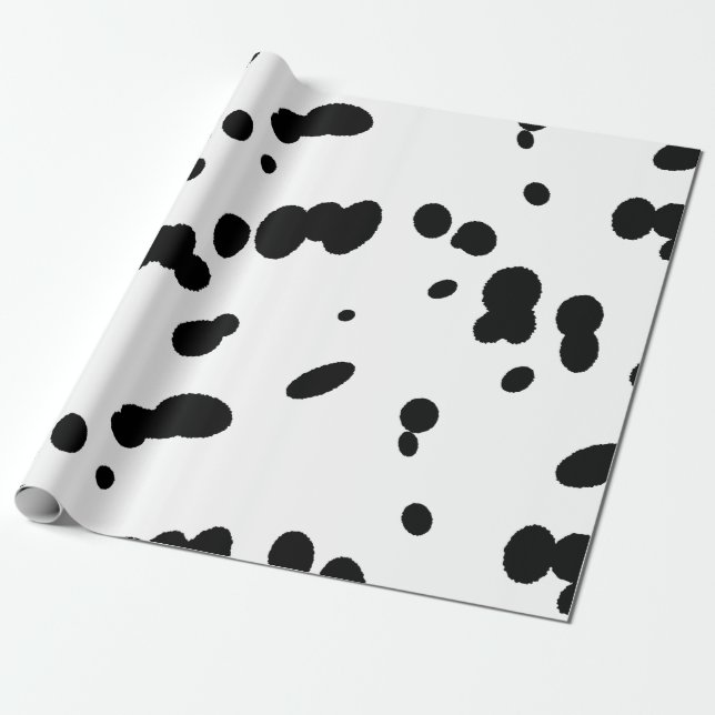 Papier Cadeau Canine de Chien à tache noire dalmate (Déroulé)