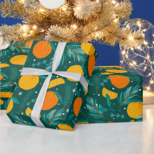 Papier Cadeau Caoutchouc de Noël motif de fruits Tissu Papier