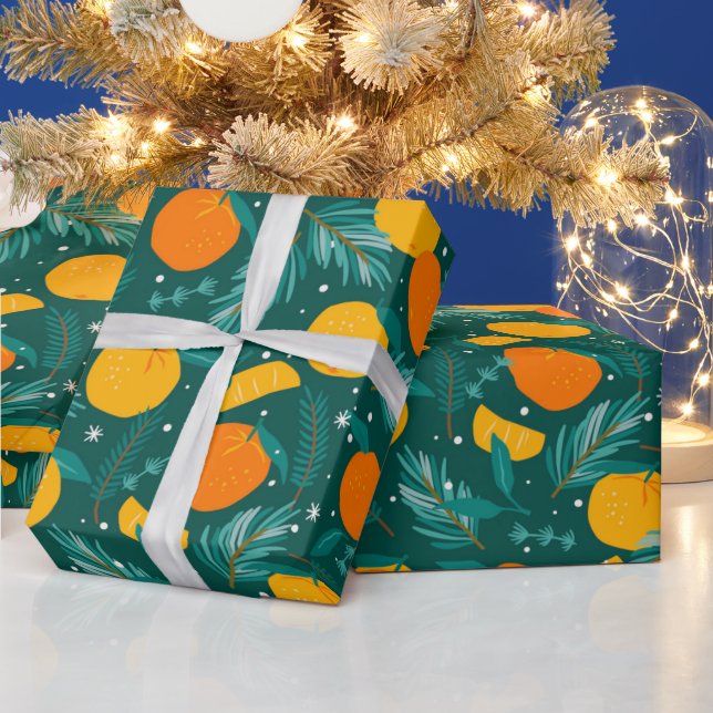 Papier Cadeau Caoutchouc de Noël motif de fruits Tissu Papier (Vacances)