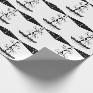 Papier Cadeau Cape Lookout Lighthouse noir et blanc