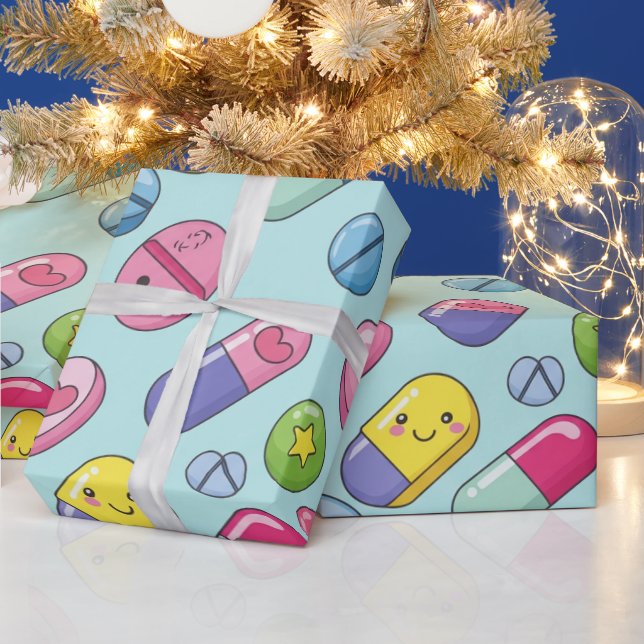 Papier Cadeau Capsule Souriante Santé & Pharmacie (Vacances)