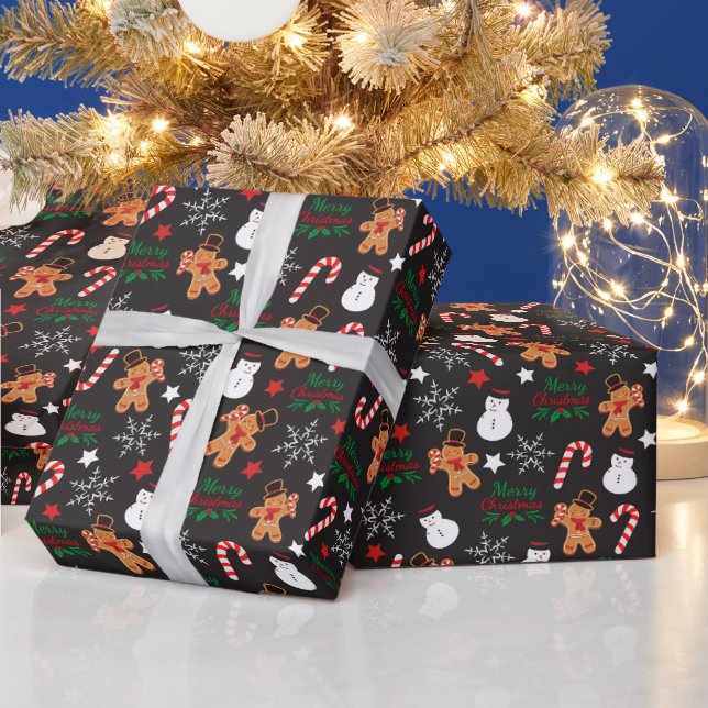 Papier Cadeau Caractère de Noël illustré mignon (Vacances)