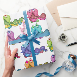 Papier Cadeau Caractères Colorés Caterpillar Fun Whimsical