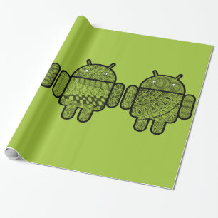 Papier Cadeau Caractères de griffonnage pour le robot d'Android