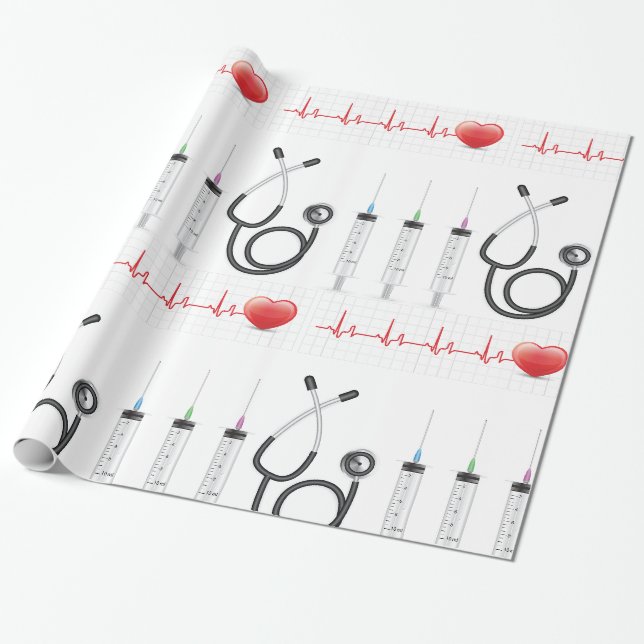 Papier Cadeau Cardiaque santé cardiaque Médicale (Déroulé)