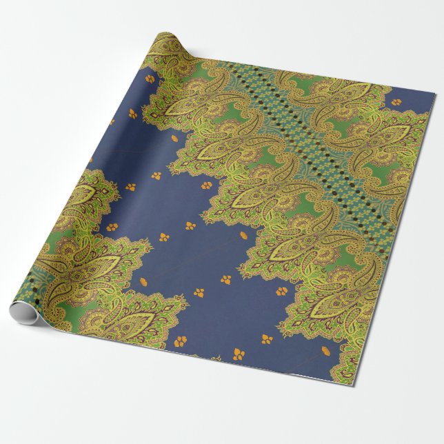 Papier Cadeau Cardiff Paisley (Déroulé)