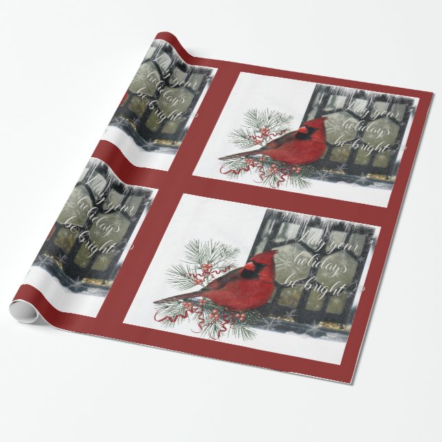 Papier Cadeau Cardinal avec du charme de vacances sur le (Déroulé)