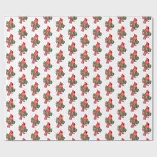 Papier Cadeau Cardinal et Holly Christmas Wrapper Paper