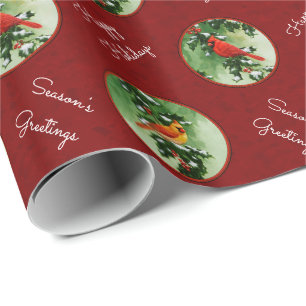 Papier Cadeau Cardinaux masculins et féminins rouge