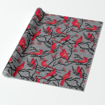 Cardinaux rouges Motif hiver Bois Noël