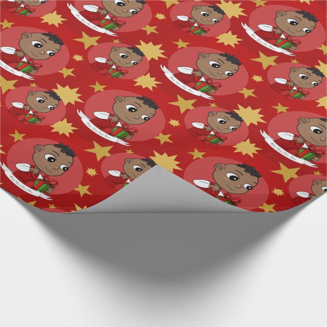 Papier Cadeau Caricature de bébé Noël mignonne Papier d'envelopp (Coin)