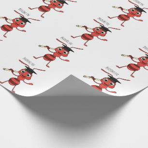 Papier Cadeau Caricature de fourmi rouge joyeux