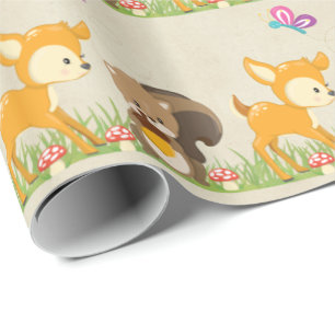Papier Cadeau Caricature en bois mignon