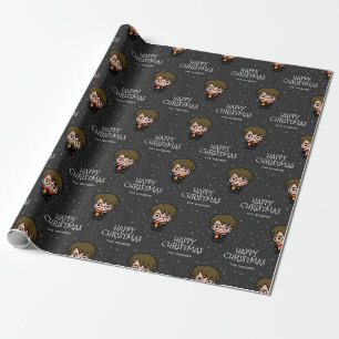 Papier Cadeau Caricature Harry Potter   Joyeux tableau de Noël