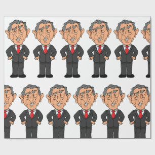Papier Cadeau Caricature politique amusante de George W Bush