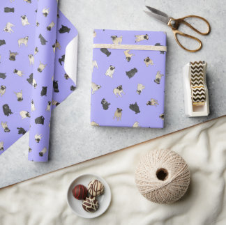 Papier Cadeau Carlin Confetti - rouleau violet
