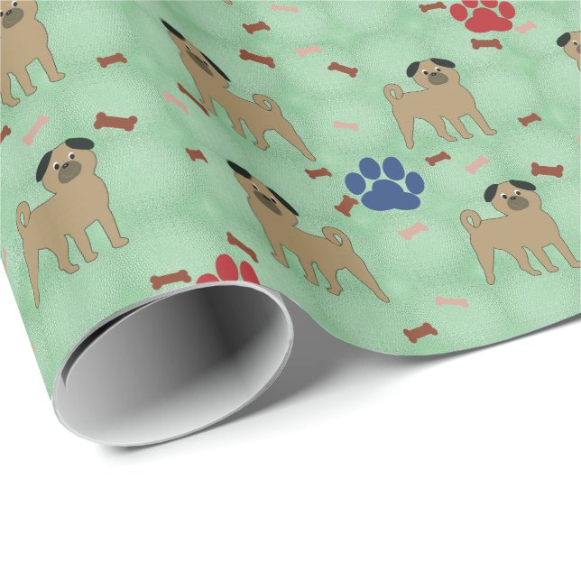 Papier Cadeau Carlin de dessin (Coin rond)