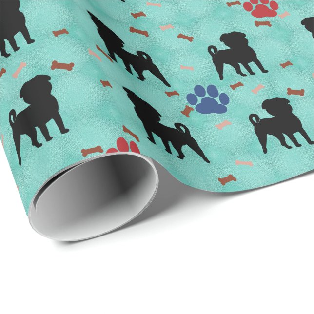 Papier Cadeau Carlin d'ombre (Coin rond)