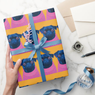 Papier Cadeau Carlins amusants orange et rose