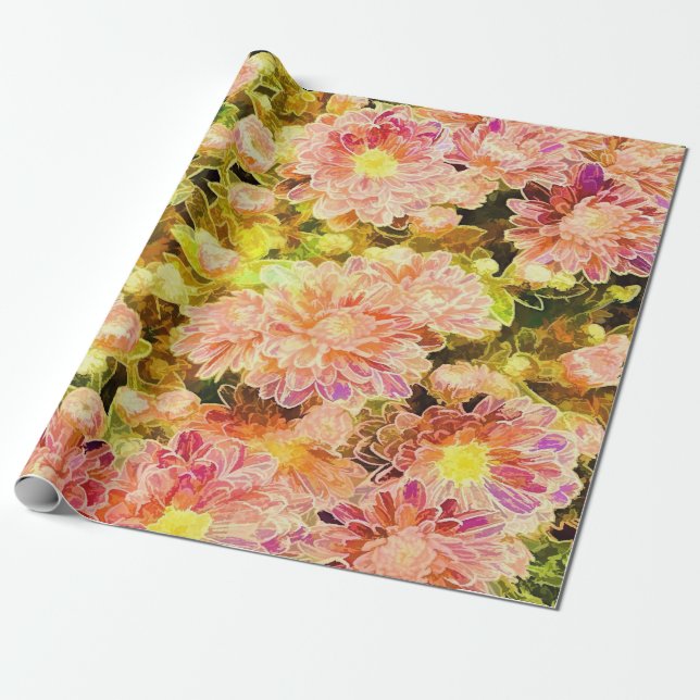 Papier cadeau Carnation coloré (Déroulé)