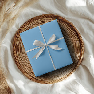 Papier Cadeau Carolina Blue Couleur Uni Classique Élégant