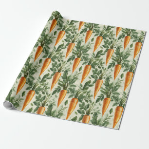 Papier Cadeau Carotte Motif Spring Jardin Découpage