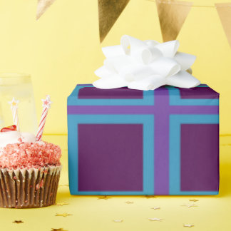 Papier Cadeau Carré bleu et violet