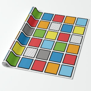 Papier Cadeau Carré du style de bande dessinée