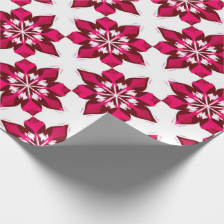 Papier Cadeau ❄ Carreau de neige géométrique rose Hiver ❄