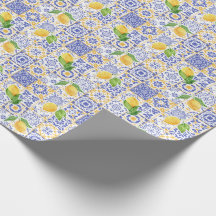 Carreau de style méditerranéen à motif de citron à