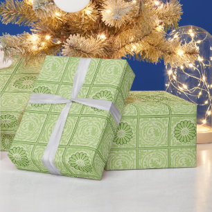 Papier Cadeau Carreau motif vert de William Morris Diaper