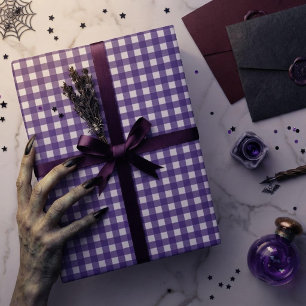 Papier Cadeau Carreaux à carreaux gingham violet