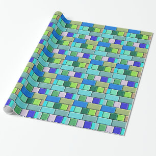 Papier Cadeau Carreaux Bleus Shappire