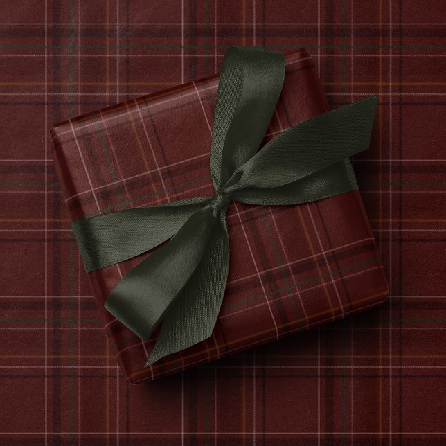 Papier Cadeau Carreaux classique de vacances style bordeaux de N (Créateur téléchargé)