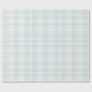 Papier Cadeau Carreaux de lin bleu pastel doux