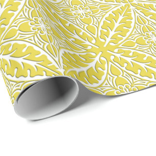 Papier Cadeau Carreaux marocains - or moutarde et blanc