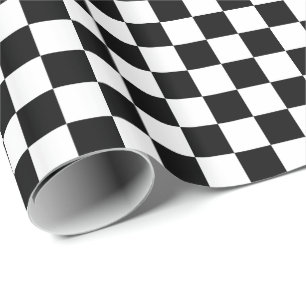 Papier Cadeau Carreaux Noir et Blanc