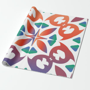 Papier Cadeau Carreaux ornés d'antiquité talavera mexico. De géo