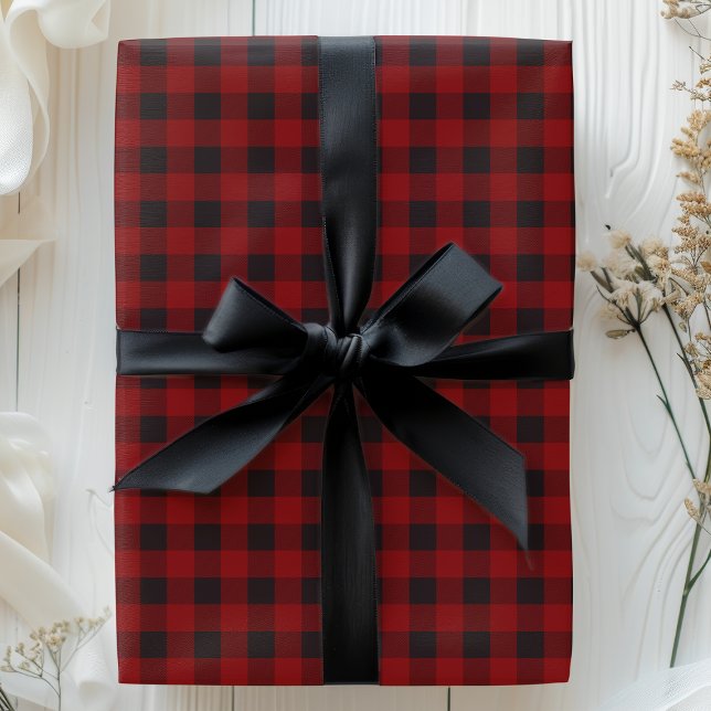Papier Cadeau Carreaux Rouge Et Noir De Buffalo (Créateur téléchargé)